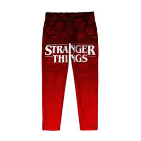 Детские леггинсы 3D с принтом STRANGER THINGS в городе Новоалтайск, полиэстер 85%, спандекс 15% | эластичный пояс, зауженный крой | stranger things | очень странные дела