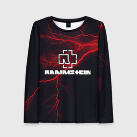 Женский лонгслив 3D с принтом Rammstein. в городе Новоалтайск, 100% полиэстер | длинные рукава, круглый вырез горловины, полуприлегающий силуэт | 3d | hard | logo | metal | music | rammstein | rock | гроза | знак | иллюстрация | лого | метал | молния | музыка | рамштайн | рок | символ | текстура