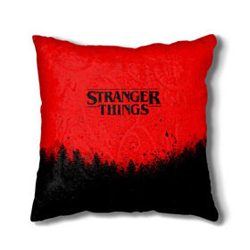Подушка 3D с принтом STRANGER THINGS в городе Новоалтайск, наволочка – 100% полиэстер, наполнитель – холлофайбер (легкий наполнитель, не вызывает аллергию). | состоит из подушки и наволочки. Наволочка на молнии, легко снимается для стирки | Тематика изображения на принте: stranger things | очень странные дела