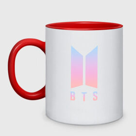 Кружка двухцветная с принтом BTS TEAM (НА СПИНЕ) в городе Новоалтайск, керамика | объем — 330 мл, диаметр — 80 мм. Цветная ручка и кайма сверху, в некоторых цветах — вся внутренняя часть | bangtan boys | bts | бтс