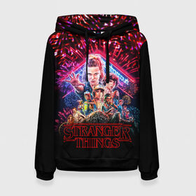 Женская толстовка 3D с принтом STRANGER THINGS - 3 Сезон в городе Новоалтайск, 100% полиэстер  | двухслойный капюшон со шнурком для регулировки, мягкие манжеты на рукавах и по низу толстовки, спереди карман-кенгуру с мягким внутренним слоем. | 011 | down | eleven | netflix | season | series | strange | stranger | things | upside | дела | дина | загадочные | монстр | монстры | одиннадцать | очень | сезон | сериал | сериалы | события | странные | ужасы
