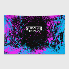 Флаг-баннер с принтом STRANGER THINGS | ОЧЕНЬ СТРАННЫЕ ДЕЛА в городе Новоалтайск, 100% полиэстер | размер 67 х 109 см, плотность ткани — 95 г/м2; по краям флага есть четыре люверса для крепления | stranger things | очень странные дела