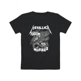 Детская футболка хлопок с принтом Metallica в городе Новоалтайск, 100% хлопок | круглый вырез горловины, полуприлегающий силуэт, длина до линии бедер | metalica | metallica | группа | джеймс хэтфилд | кирк хэмметт | ларс ульрих | метал | металика | металлика | миталика | музыка | роберт трухильо | рок | трэш | трэшметал | хард | хеви