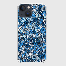 Чехол для iPhone 13 mini с принтом FCZP в городе Новоалтайск,  |  | Тематика изображения на принте: fcz | белый | буквы | зенит | паттерн | питер | санкт петербург | сине бело голубые | синий | спб