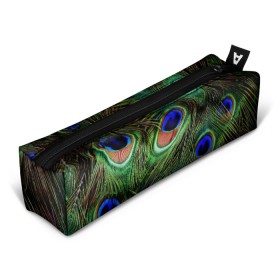 Пенал 3D с принтом Перья павлина #1 в городе Новоалтайск, 100% полиэстер | плотная ткань, застежка на молнии | Тематика изображения на принте: animal | bird | peacock feathers | животные | павлин | перо. | перья | птица