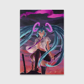 Обложка для паспорта матовая кожа с принтом Hatsune Miku в городе Новоалтайск, натуральная матовая кожа | размер 19,3 х 13,7 см; прозрачные пластиковые крепления | Тематика изображения на принте: anime | character | geisha | hatsune miku | japan | kimono | manga | style | аниме | вокалоид | девушки | манга | мульт | оружие | сёдзё | сериал | хатсуне мику