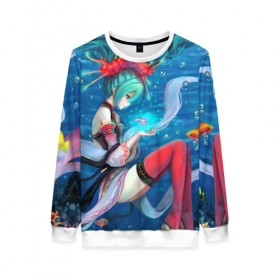 Женский свитшот 3D с принтом Hatsune Miku в городе Новоалтайск, 100% полиэстер с мягким внутренним слоем | круглый вырез горловины, мягкая резинка на манжетах и поясе, свободная посадка по фигуре | anime | character | geisha | hatsune miku | japan | kimono | manga | style | аниме | вокалоид | девушки | манга | мульт | оружие | сёдзё | сериал | хатсуне мику
