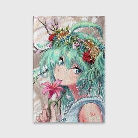 Обложка для паспорта матовая кожа с принтом Hatsune Miku в городе Новоалтайск, натуральная матовая кожа | размер 19,3 х 13,7 см; прозрачные пластиковые крепления | Тематика изображения на принте: anime | character | geisha | hatsune miku | japan | kimono | manga | style | аниме | вокалоид | девушки | манга | мульт | оружие | сёдзё | сериал | хатсуне мику