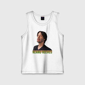 Детская майка хлопок с принтом Киану Ривз в городе Новоалтайск,  |  | keanu | keanu reeves | reeves | актер | голливуд | джон уик | знаменитость | киану | киану ривз | кино | надпись | персонаж игр | продюсер | ривз