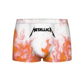 Мужские трусы 3D с принтом METALLICA в городе Новоалтайск, 50% хлопок, 50% полиэстер | классическая посадка, на поясе мягкая тканевая резинка | Тематика изображения на принте: metallica | металлика