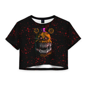 Женская футболка Cropp-top FNAF Nightmare: в городе Новоалтайск, 100% полиэстер | круглая горловина, длина футболки до линии талии, рукава с отворотами | blood | five nights at freddy’s | fnaf | game | horror | игра | кровь | пять ночей у фредди | ужас | фнаф | фреди
