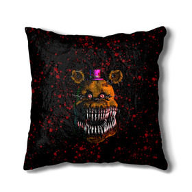Подушка 3D с принтом FNAF Nightmare в городе Новоалтайск, наволочка – 100% полиэстер, наполнитель – холлофайбер (легкий наполнитель, не вызывает аллергию). | состоит из подушки и наволочки. Наволочка на молнии, легко снимается для стирки | blood | five nights at freddy’s | fnaf | game | horror | игра | кровь | пять ночей у фредди | ужас | фнаф | фреди