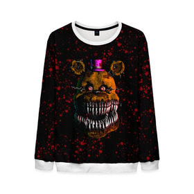 Мужской свитшот 3D с принтом FNAF Nightmare в городе Новоалтайск, 100% полиэстер с мягким внутренним слоем | круглый вырез горловины, мягкая резинка на манжетах и поясе, свободная посадка по фигуре | blood | five nights at freddy’s | fnaf | game | horror | игра | кровь | пять ночей у фредди | ужас | фнаф | фреди