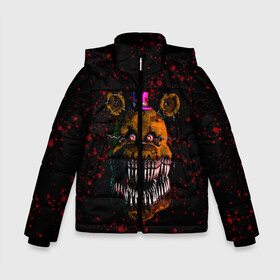 Зимняя куртка для мальчиков 3D с принтом FNAF Nightmare в городе Новоалтайск, ткань верха — 100% полиэстер; подклад — 100% полиэстер, утеплитель — 100% полиэстер | длина ниже бедра, удлиненная спинка, воротник стойка и отстегивающийся капюшон. Есть боковые карманы с листочкой на кнопках, утяжки по низу изделия и внутренний карман на молнии. 

Предусмотрены светоотражающий принт на спинке, радужный светоотражающий элемент на пуллере молнии и на резинке для утяжки | blood | five nights at freddy’s | fnaf | game | horror | игра | кровь | пять ночей у фредди | ужас | фнаф | фреди