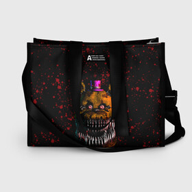 Сумка-шоппер 3D с принтом FNAF Nightmare в городе Новоалтайск, 100% полиэстер | застегивается на металлическую кнопку; внутренний карман застегивается на молнию. Стенки укреплены специальным мягким материалом, чтобы защитить содержимое от несильных ударов
 | blood | five nights at freddy’s | fnaf | game | horror | игра | кровь | пять ночей у фредди | ужас | фнаф | фреди