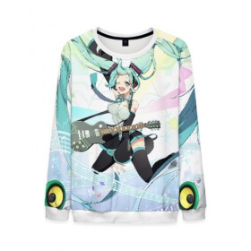 Мужской свитшот 3D с принтом Hatsune Miku в городе Новоалтайск, 100% полиэстер с мягким внутренним слоем | круглый вырез горловины, мягкая резинка на манжетах и поясе, свободная посадка по фигуре | Тематика изображения на принте: anime | character | geisha | hatsune miku | japan | kimono | manga | style | аниме | вокалоид | девушки | манга | мульт | оружие | сёдзё | сериал | хатсуне мику