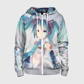 Детская толстовка 3D на молнии с принтом МИКУ ХАЦУНЭ | MIKU HATSUNE в городе Новоалтайск, 100% полиэстер |  манжеты и пояс оформлены широкой мягкой резинкой, двухслойный капюшон со шнурком для регулировки, спереди карманы и застежка-молния
 | anime | character | geisha | hatsune miku | japan | kimono | manga | style | аниме | вокалоид | девушки | манга | мульт | оружие | сёдзё | сериал | хатсуне мику