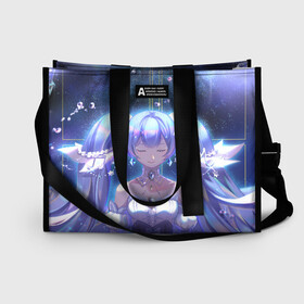 Сумка-шоппер 3D с принтом Hatsune Miku в городе Новоалтайск, 100% полиэстер | застегивается на металлическую кнопку; внутренний карман застегивается на молнию. Стенки укреплены специальным мягким материалом, чтобы защитить содержимое от несильных ударов
 | anime | character | geisha | hatsune miku | japan | kimono | manga | style | аниме | вокалоид | девушки | манга | мульт | оружие | сёдзё | сериал | хатсуне мику