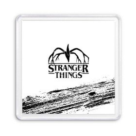Магнит 55*55 с принтом STRANGER THINGS в городе Новоалтайск, Пластик | Размер: 65*65 мм; Размер печати: 55*55 мм | Тематика изображения на принте: 011 | down | eleven | netflix | season | series | strange | stranger | things | upside | дела | дина | загадочные | монстр | монстры | одиннадцать | очень | сезон | сериал | сериалы | события | странные | ужасы