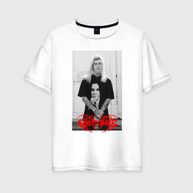 Женская футболка хлопок Oversize с принтом GHOSTEMANE в городе Новоалтайск, 100% хлопок | свободный крой, круглый ворот, спущенный рукав, длина до линии бедер
 | eric whitney | ghostemane