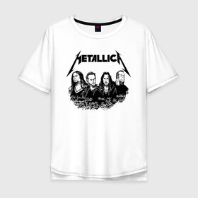 Мужская футболка хлопок Oversize с принтом Metallica в городе Новоалтайск, 100% хлопок | свободный крой, круглый ворот, “спинка” длиннее передней части | metalica | metallica | группа | джеймс хэтфилд | кирк хэмметт | ларс ульрих | метал | металика | металлика | миталика | музыка | роберт трухильо | рок | трэш | трэшметал | хард | хеви