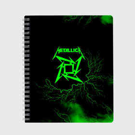 Тетрадь с принтом Metallica в городе Новоалтайск, 100% бумага | 48 листов, плотность листов — 60 г/м2, плотность картонной обложки — 250 г/м2. Листы скреплены сбоку удобной пружинной спиралью. Уголки страниц и обложки скругленные. Цвет линий — светло-серый
 | metalica | metallica | группа | джеймс хэтфилд | кирк хэмметт | ларс ульрих | метал | металика | металлика | миталика | музыка | роберт трухильо | рок | трэш | трэшметал | хард | хеви