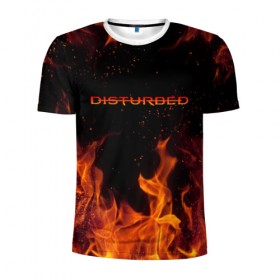 Мужская футболка 3D спортивная с принтом DISTURBED (НА СПИНЕ) в городе Новоалтайск, 100% полиэстер с улучшенными характеристиками | приталенный силуэт, круглая горловина, широкие плечи, сужается к линии бедра | disturbed | дистурбед