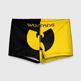 Детские купальные плавки 3D с принтом WU TANG CLAN в городе Новоалтайск, Полиэстер 85%, Спандекс 15% | Слитный крой, подклад по переду изделия, узкие бретели | Тематика изображения на принте: wu tang | wu tang clan | ву танг | ву танг клан