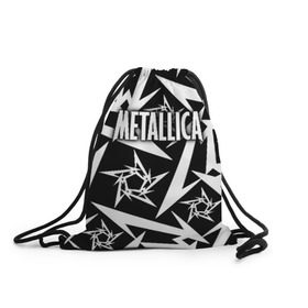 Рюкзак-мешок 3D с принтом Metallica в городе Новоалтайск, 100% полиэстер | плотность ткани — 200 г/м2, размер — 35 х 45 см; лямки — толстые шнурки, застежка на шнуровке, без карманов и подкладки | Тематика изображения на принте: metalica | metallica | группа | джеймс хэтфилд | кирк хэмметт | ларс ульрих | метал | металика | металлика | миталика | музыка | роберт трухильо | рок | трэш | трэшметал | хард | хеви