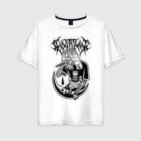 Женская футболка хлопок Oversize с принтом Ghostemane в городе Новоалтайск, 100% хлопок | свободный крой, круглый ворот, спущенный рукав, длина до линии бедер
 | ghostemane | ill biz | mercury | noise | young crowley | рэп | рэпер | эрик уитни