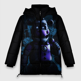 Женская зимняя куртка 3D с принтом Five Nights at Freddy в городе Новоалтайск, верх — 100% полиэстер; подкладка — 100% полиэстер; утеплитель — 100% полиэстер | длина ниже бедра, силуэт Оверсайз. Есть воротник-стойка, отстегивающийся капюшон и ветрозащитная планка. 

Боковые карманы с листочкой на кнопках и внутренний карман на молнии | 4 | animation | bonnie | chica | fnaf | foxy | freddy | funny | horror | pizza | scary | sfm | бонни | майк | ночей | пять | ужас | фокси | фредди | чика | шмидт