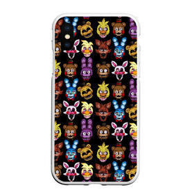 Чехол для iPhone XS Max матовый с принтом Five Nights at Freddy в городе Новоалтайск, Силикон | Область печати: задняя сторона чехла, без боковых панелей | 4 | animation | bonnie | chica | fnaf | foxy | freddy | funny | horror | pizza | scary | sfm | бонни | майк | ночей | пять | ужас | фокси | фредди | чика | шмидт