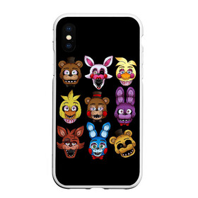 Чехол для iPhone XS Max матовый с принтом Five Nights at Freddy в городе Новоалтайск, Силикон | Область печати: задняя сторона чехла, без боковых панелей | 4 | animation | bonnie | chica | fnaf | foxy | freddy | funny | horror | pizza | scary | sfm | бонни | майк | ночей | пять | ужас | фокси | фредди | чика | шмидт