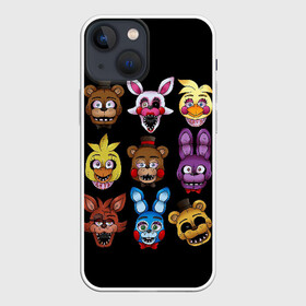 Чехол для iPhone 13 mini с принтом Five Nights at Freddy в городе Новоалтайск,  |  | 4 | animation | bonnie | chica | fnaf | foxy | freddy | funny | horror | pizza | scary | sfm | бонни | майк | ночей | пять | ужас | фокси | фредди | чика | шмидт