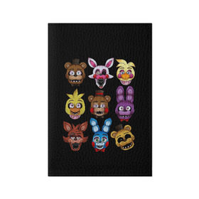 Обложка для паспорта матовая кожа с принтом Five Nights at Freddy в городе Новоалтайск, натуральная матовая кожа | размер 19,3 х 13,7 см; прозрачные пластиковые крепления | 4 | animation | bonnie | chica | fnaf | foxy | freddy | funny | horror | pizza | scary | sfm | бонни | майк | ночей | пять | ужас | фокси | фредди | чика | шмидт