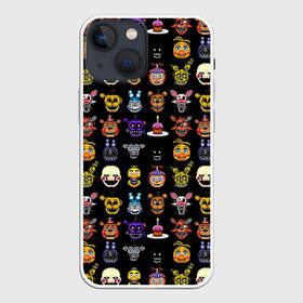 Чехол для iPhone 13 mini с принтом Five Nights at Freddy в городе Новоалтайск,  |  | 4 | animation | bonnie | chica | fnaf | foxy | freddy | funny | horror | pizza | scary | sfm | бонни | майк | ночей | пять | ужас | фокси | фредди | чика | шмидт