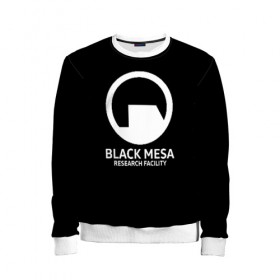 Детский свитшот 3D с принтом BLACK MESA в городе Новоалтайск, 100% полиэстер | свободная посадка, прямой крой, мягкая тканевая резинка на рукавах и понизу свитшота | Тематика изображения на принте: aperture laboratorie | black mesa | gordon freeman | half life | half life 3 | valve | блэк меса | вэлв | гордон фриман | халф лайф