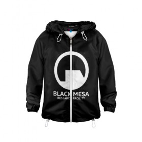 Детская ветровка 3D с принтом BLACK MESA в городе Новоалтайск, 100% полиэстер | подол и капюшон оформлены резинкой с фиксаторами, по бокам два кармана без застежек, один потайной карман на груди | Тематика изображения на принте: aperture laboratorie | black mesa | gordon freeman | half life | half life 3 | valve | блэк меса | вэлв | гордон фриман | халф лайф