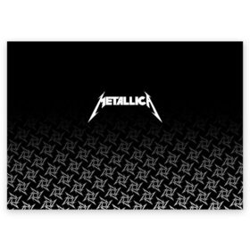 Поздравительная открытка с принтом METALLICA в городе Новоалтайск, 100% бумага | плотность бумаги 280 г/м2, матовая, на обратной стороне линовка и место для марки
 | Тематика изображения на принте: metallica | металлика