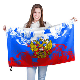 Флаг 3D с принтом RUSSIA Flame Collection в городе Новоалтайск, 100% полиэстер | плотность ткани — 95 г/м2, размер — 67 х 109 см. Принт наносится с одной стороны | fire | flame | russia | sport | tricolor | герб | огонь | патриот | патриотизм | пламя | россия | спорт | триколор | флаг россии