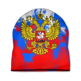 Шапка 3D с принтом RUSSIA Flame Collection в городе Новоалтайск, 100% полиэстер | универсальный размер, печать по всей поверхности изделия | fire | flame | russia | sport | tricolor | герб | огонь | патриот | патриотизм | пламя | россия | спорт | триколор | флаг россии