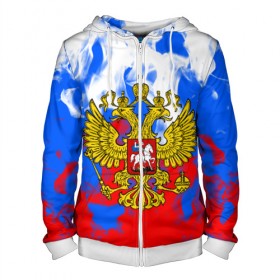 Мужская толстовка 3D на молнии с принтом RUSSIA Flame Collection в городе Новоалтайск, 100% полиэстер | длина до линии бедра, манжеты и пояс оформлены мягкой тканевой резинкой, двухслойный капюшон со шнурком для регулировки, спереди молния, по бокам два кармана | fire | flame | russia | sport | tricolor | герб | огонь | патриот | патриотизм | пламя | россия | спорт | триколор | флаг россии