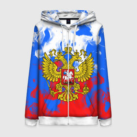Женская толстовка 3D на молнии с принтом RUSSIA Flame Collection в городе Новоалтайск, 100% полиэстер | длина до линии бедра, манжеты и пояс оформлены мягкой тканевой резинкой, двухслойный капюшон со шнурком для регулировки, спереди молния, по бокам два кармана | fire | flame | russia | sport | tricolor | герб | огонь | патриот | патриотизм | пламя | россия | спорт | триколор | флаг россии