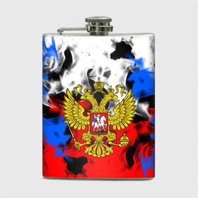 Фляга с принтом RUSSIA Flame Collection в городе Новоалтайск, металлический корпус | емкость 0,22 л, размер 125 х 94 мм. Виниловая наклейка запечатывается полностью | Тематика изображения на принте: fire | flame | russia | sport | tricolor | герб | огонь | патриот | патриотизм | пламя | россия | спорт | триколор | флаг россии