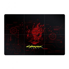 Магнитный плакат 3Х2 с принтом CYBERPUNK 2077 - Самурай в городе Новоалтайск, Полимерный материал с магнитным слоем | 6 деталей размером 9*9 см | Тематика изображения на принте: 2077 | cyber | cyberpunk | demon | glitch | keanu | logo | punk | reeves | samurai | symbol | team | trauma | глитч | демон | киану | кибер | киберпанк | клан | лого | логотип | огонь | панк | ривз | самурай | символ