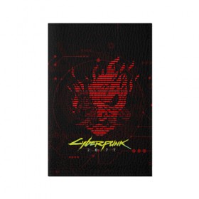 Обложка для паспорта матовая кожа с принтом CYBERPUNK 2077 - Самурай в городе Новоалтайск, натуральная матовая кожа | размер 19,3 х 13,7 см; прозрачные пластиковые крепления | 2077 | cyber | cyberpunk | demon | glitch | keanu | logo | punk | reeves | samurai | symbol | team | trauma | глитч | демон | киану | кибер | киберпанк | клан | лого | логотип | огонь | панк | ривз | самурай | символ