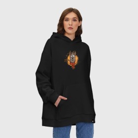 Худи SuperOversize хлопок с принтом К черту драму! Держи ламу! в городе Новоалтайск, 70% хлопок, 30% полиэстер, мягкий начес внутри | карман-кенгуру, эластичная резинка на манжетах и по нижней кромке, двухслойный капюшон
 | bird born | альпака | арт | животные | иллюстрация | ирония | комиксы | лама | милота | мотивация | юмор
