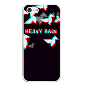 Чехол для iPhone 5/5S матовый с принтом Heavy Rain (Glitch) в городе Новоалтайск, Силикон | Область печати: задняя сторона чехла, без боковых панелей | 3d | game | glitch | heavy rain | геометрия | глитч | игра | надпись | оригами | хеви рейн