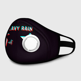 Маска из неопрена с принтом Heavy Rain (Glitch). в городе Новоалтайск, неопрен 100% | Форма огибающая нос. Резинки для ушей с дополнительной резинкой на затылке. Клапан для выдоха для активного дыхания при занятиях спортом. Эластичный материал маски и окантовки для лучшего растяжения и прилегания маски.  | 3d | game | glitch | heavy rain | геометрия | глитч | игра | надпись | оригами | хеви рейн