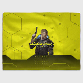 Плед 3D с принтом CYBERPUNK 2077 в городе Новоалтайск, 100% полиэстер | закругленные углы, все края обработаны. Ткань не мнется и не растягивается | 2077 | cyber | cyberpunk | demon | glitch | keanu | logo | punk | reeves | samurai | symbol | team | trauma | глитч | демон | киану | кибер | киберпанк | клан | лого | логотип | огонь | панк | ривз | самурай | символ